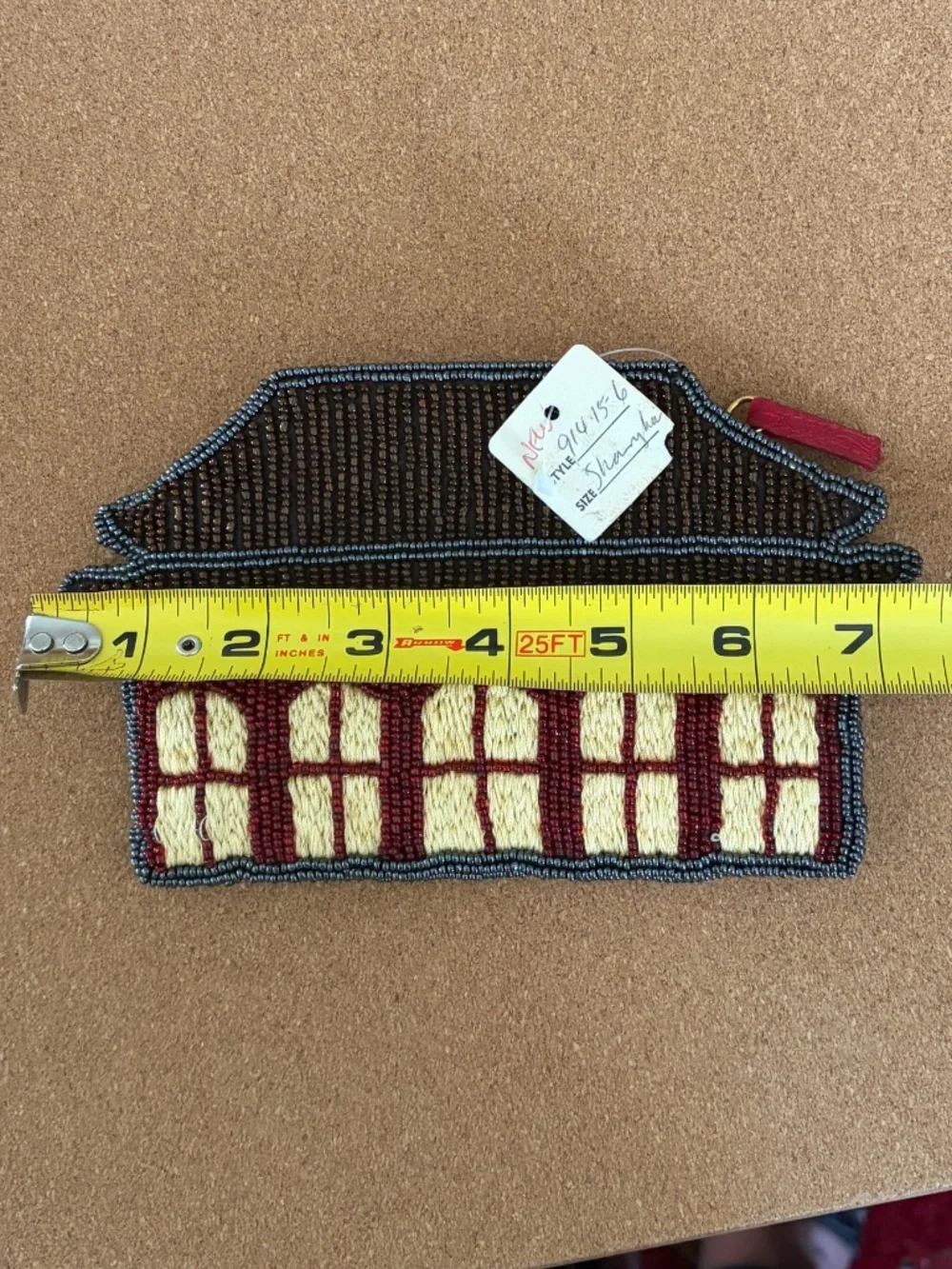 Vintage Shanghai Tang Beaded Pagoda Building Coin Purse Clutch Novelty Pouch NWT